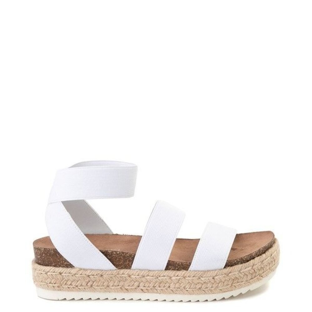 Madden Girl Carly White Espadrille Jute‎ Platform Sandal Womens 11 M Wedge NWB